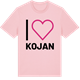 Pink Cotton t-shirt med Jag älskar Kojan t-shirt stort tryck