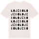 Vintage White t-shirt med Kojebo ordlek t-shirt