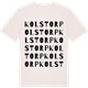 Vintage White t-shirt med Kolstorp ordlek t-shirt