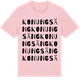 Pink Cotton t-shirt med Konungsäng ordlek t-shirt