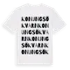 White t-shirt med Konungsö Kvarn ordlek t-shirt