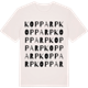Vintage White t-shirt med Kopparp ordlek t-shirt