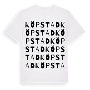 Köpstad ordlek t-shirt – ekologisk bomull t-shirt från Pinshirt