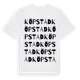 White t-shirt med Köpstad ordlek t-shirt