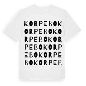 Korpebo ordlek t-shirt – ekologisk bomull t-shirt från Pinshirt