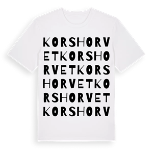 Korshorvet ordlek t-shirt – ekologisk bomull t-shirt från Pinshirt