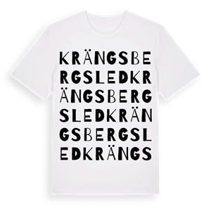Krängsbergsled ordlek t-shirt – ekologisk bomull t-shirt från Pinshirt