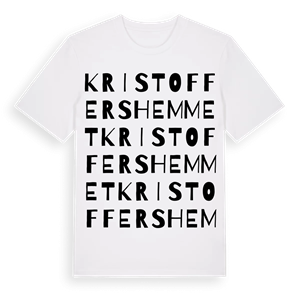 Kristoffershemmet ordlek t-shirt – ekologisk bomull t-shirt från Pinshirt
