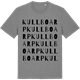 Mid Heather Gray t-shirt med Kullboarp ordlek t-shirt