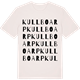 Vintage White t-shirt med Kullboarp ordlek t-shirt