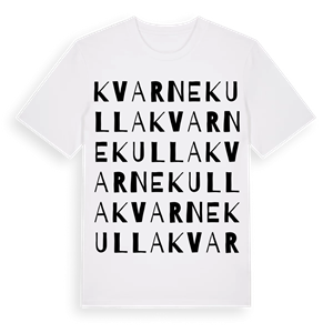 Kvarnekulla ordlek t-shirt – ekologisk bomull t-shirt från Pinshirt