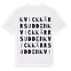 White t-shirt med Kvickkärrsudden ordlek t-shirt