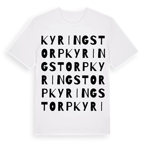 Kyringstorp ordlek t-shirt – ekologisk bomull t-shirt från Pinshirt