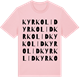 Pink Cotton t-shirt med Kyrkolid ordlek t-shirt