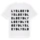 White t-shirt med Kyrkoryd ordlek t-shirt