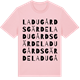 Pink Cotton t-shirt med Ladugårdsgärde ordlek t-shirt