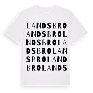 Landsbro ordlek t-shirt – ekologisk bomull t-shirt från Pinshirt
