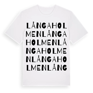 Långaholmen ordlek t-shirt – ekologisk bomull t-shirt från Pinshirt