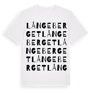 Långeberget ordlek t-shirt – ekologisk bomull t-shirt från Pinshirt