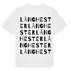 Långhester ordlek t-shirt – ekologisk bomull t-shirt från Pinshirt