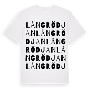 Långrödjan ordlek t-shirt – ekologisk bomull t-shirt från Pinshirt