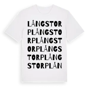 Långstorp ordlek t-shirt – ekologisk bomull t-shirt från Pinshirt