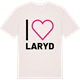 Vintage White t-shirt med Jag älskar Laryd t-shirt stort tryck