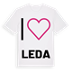 White t-shirt med Jag älskar Leda t-shirt stort tryck