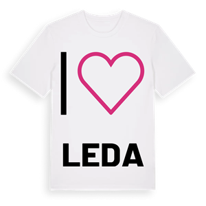 Jag älskar Leda t-shirt stort tryck – ekologisk bomull t-shirt från Pinshirt
