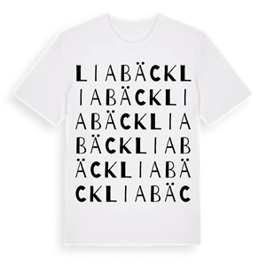 Liabäck ordlek t-shirt – ekologisk bomull t-shirt från Pinshirt