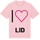 Pink Cotton t-shirt med Jag älskar Lid t-shirt stort tryck