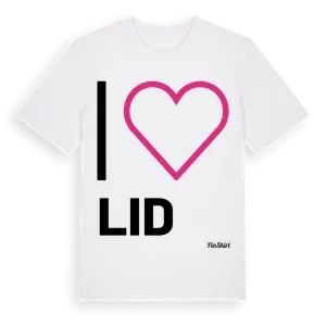 Jag älskar Lid t-shirt stort tryck – ekologisk bomull t-shirt från Pinshirt