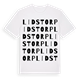 White t-shirt med Lidstorp ordlek t-shirt