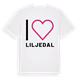 White t-shirt med Jag älskar Liljedal t-shirt stort tryck