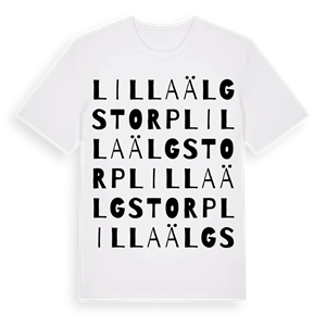Lilla Älgstorp ordlek t-shirt – ekologisk bomull t-shirt från Pinshirt