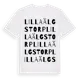 White t-shirt med Lilla Älgstorp ordlek t-shirt