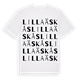 White t-shirt med Lilla Äskås ordlek t-shirt