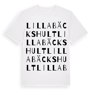 Lilla Bäckshult ordlek t-shirt – ekologisk bomull t-shirt från Pinshirt