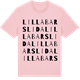 Pink Cotton t-shirt med Lilla Barslida ordlek t-shirt