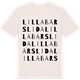Vintage White t-shirt med Lilla Barslida ordlek t-shirt