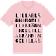 Pink Cotton t-shirt med Lilla Bränninge ordlek t-shirt