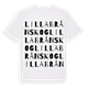 White t-shirt med Lilla Brånskog ordlek t-shirt