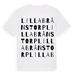 Lilla Brånstorp ordlek t-shirt – ekologisk bomull t-shirt från Pinshirt