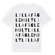 White t-shirt med Lilla Fåglehult ordlek t-shirt
