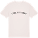 Vintage White t-shirt med Lilla Flittered böjd t-shirt