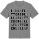 Mid Heather Gray t-shirt med Lilla Flittered ordlek t-shirt
