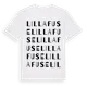 White t-shirt med Lilla Fuse ordlek t-shirt