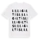 White t-shirt med Lilla Galtås ordlek t-shirt