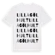White t-shirt med Lilla Gölhult ordlek t-shirt