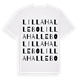 White t-shirt med Lilla Hallebo ordlek t-shirt